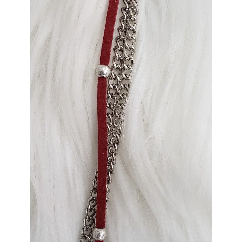 NEW Free People CHAIN FAUX LEATHER Hair Braid In Extension Accessory BIKER GOTH